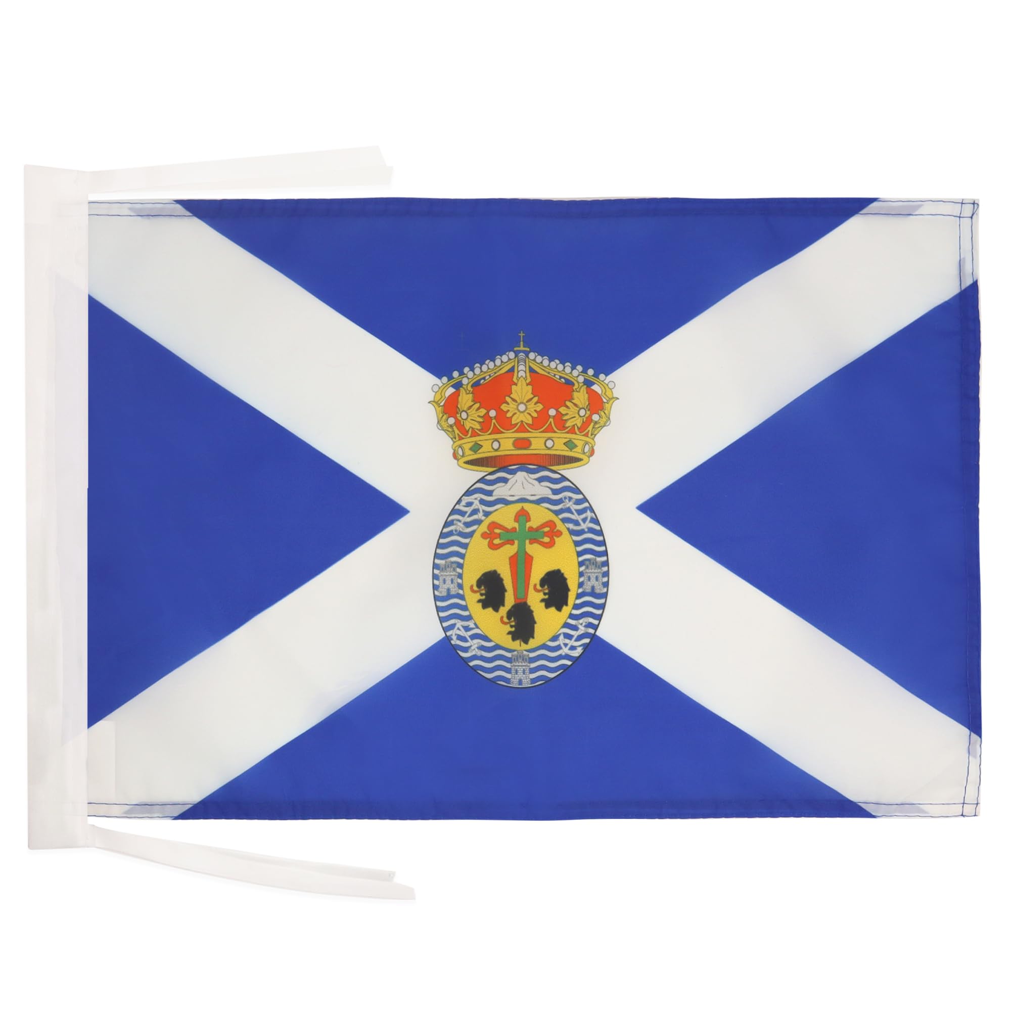 AZ FLAG - Santa Cruz de Tenerife Flag - 18'' x 12'' - 100% Polyester Canary Islands Small Banner with Two Cords - Fade Resistant - Vivid Colors - 18x12 in - 45x30 Cm — image 1