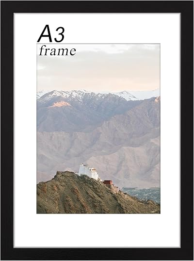 RUN HELIX A3 Picture Frame Wood Black with Plexiglass 29.7x42 cm