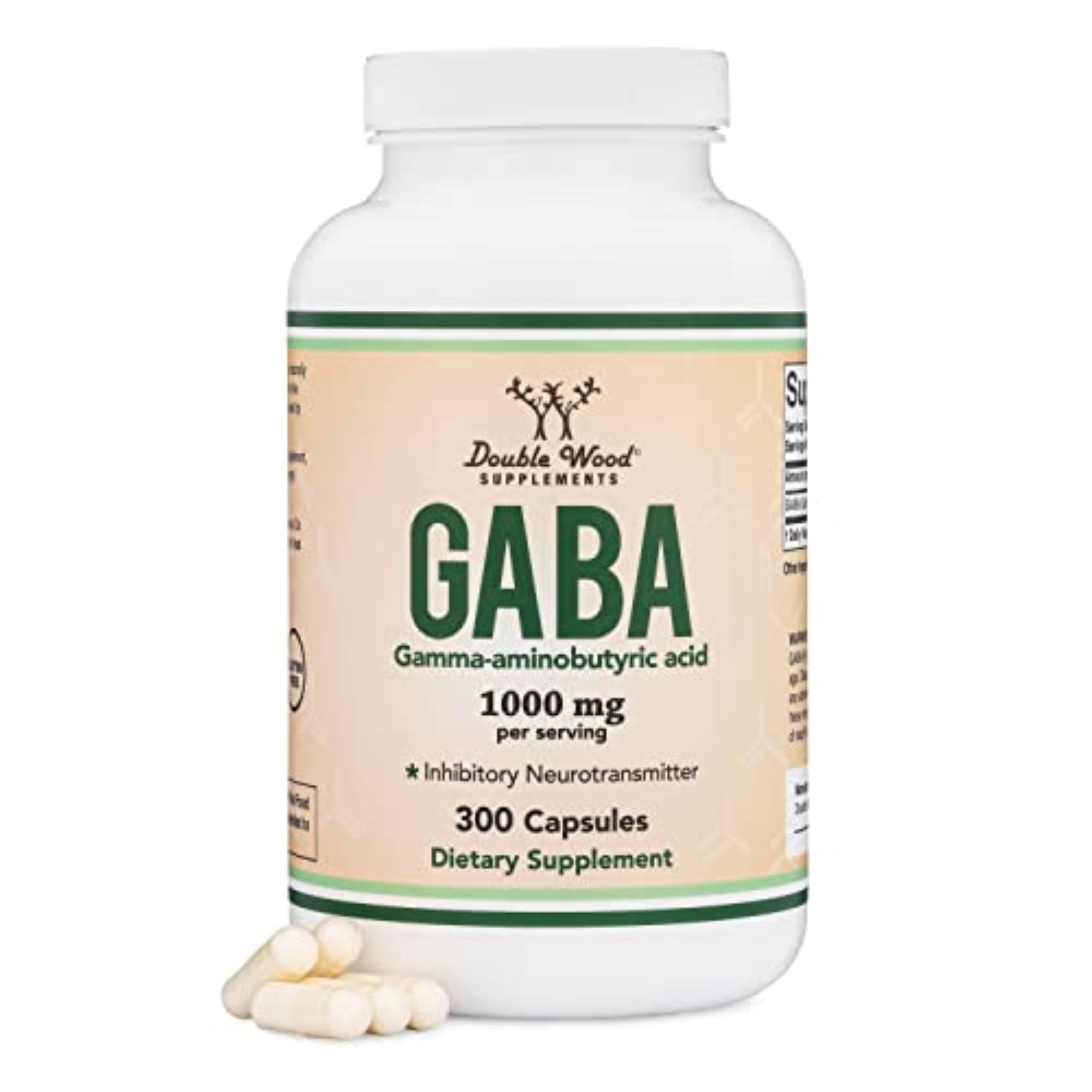 Photo 1 of *****EXP 12/26*****GABA Supplement (300 Capsules, 1,000mg per Serving) Promotes Calm, Relaxation, and Supports Sleep (Vegan Safe, Gluten Free, Non-GMO)(Gamma Aminobutyric Acid) by Double Wood