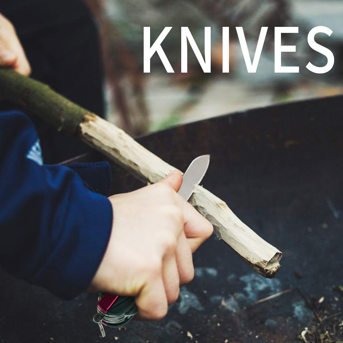 Morpilot Couteau Suisse, Couteau Multifonction Morpilot 15 en 1 et Boutefeu 5 en 1, Swiss Couteau Flint avec Tournevis, Ciseaux, Scie, Boussole