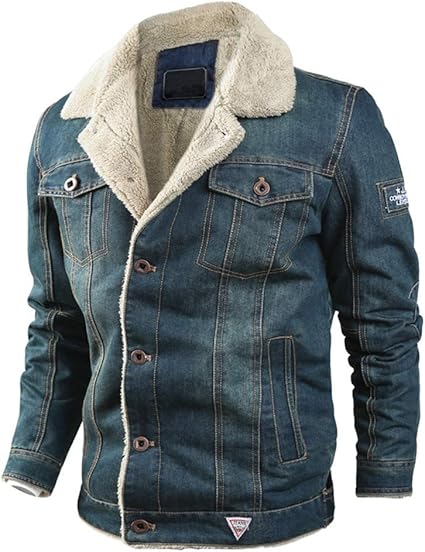 Heren corduroy jas winter warm sherpa truckerjack vintage fleece