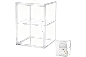 JSJSYO Stackable Plastic Storage Bin Clear Large Shoe Storage Box Acrylic Display Case with Magnetic Door 2 Tiers Boot Shoe B