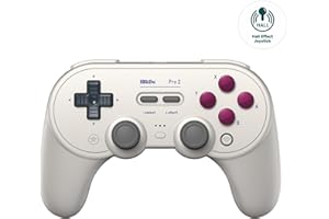 AKNES 8Bitdo Pro 2 Bluetooth Controller, Hall Effect Joystick Update, Gaming Controller Compatible with Switch, Apple, Windows, Steam Deck, Android and Raspberry Pi - G Classic Edition