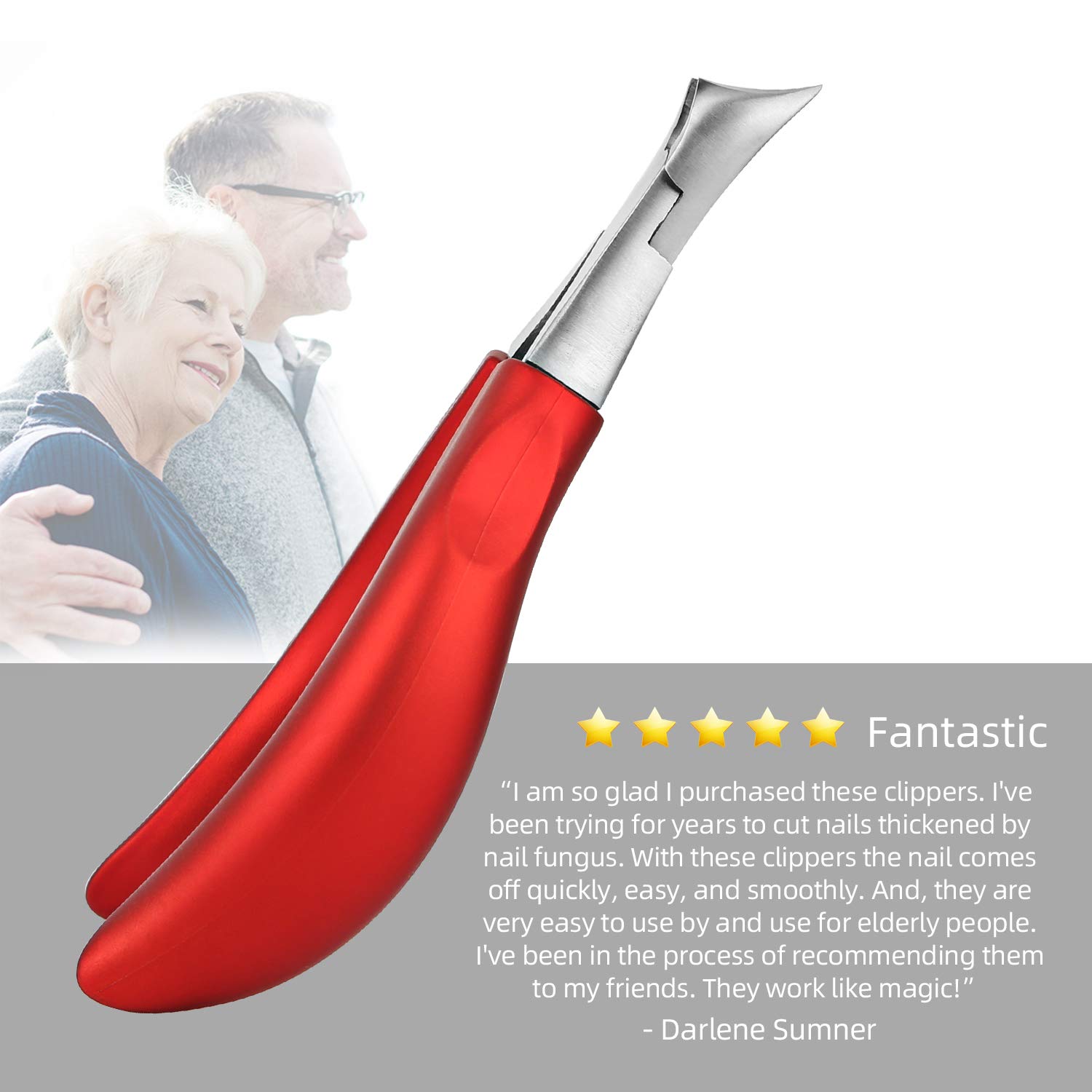 Toenail clippers for elderly, Used For Thick Toenails 、Fungi Toenails 、Ingrown Toenails. Long Handle, Leather Packaging, Safe Storage: Beauty