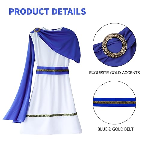 Hotme Grecian Toga Costume for Kids, Ancient Greek God Costume for