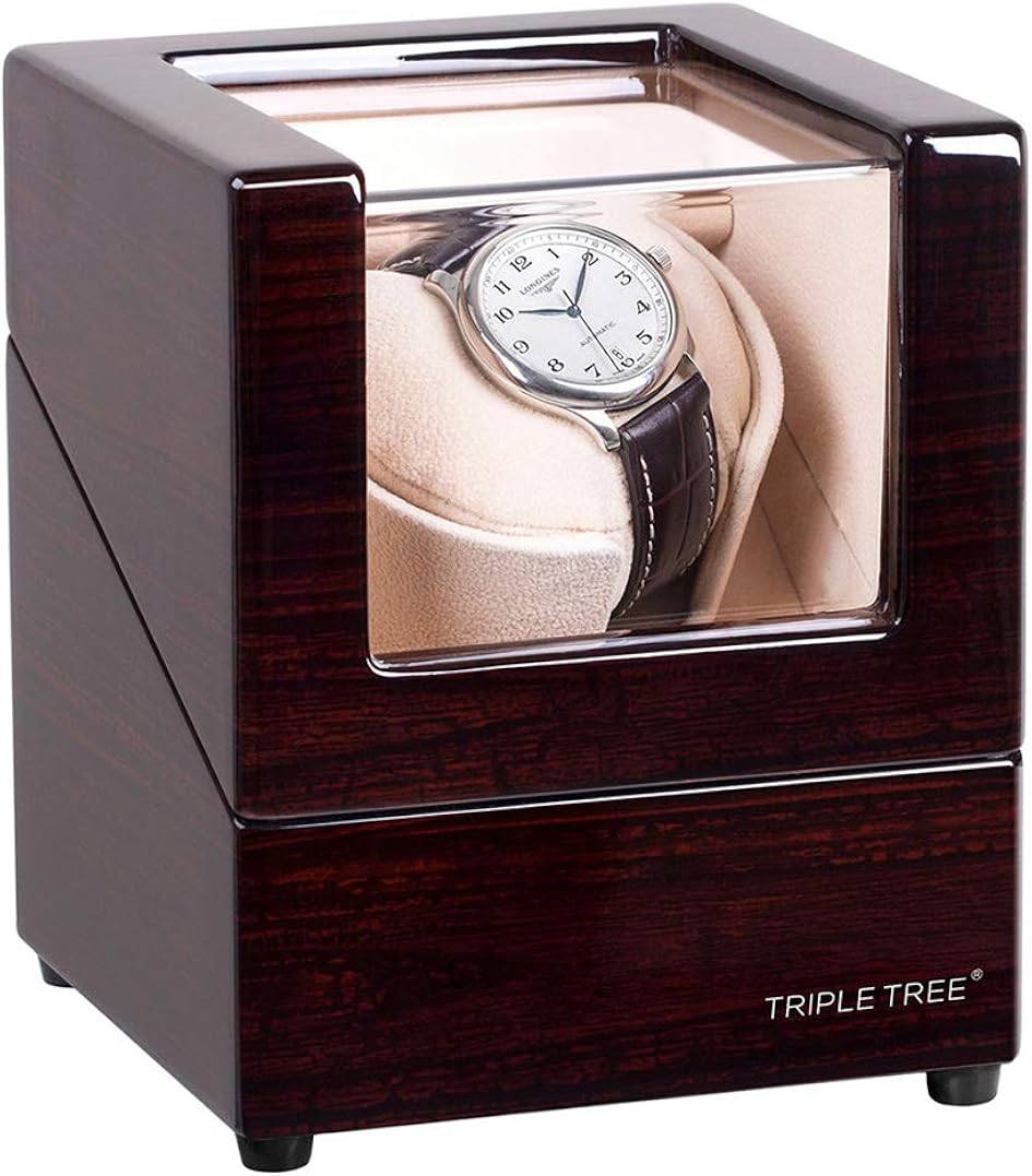 Single Watch Winder for Automatic Watches, with Super Quiet Motor, 4 Rotation Mode Setting