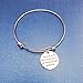 MIKINI Set of 3 Womens Silver Plated Stainless Steel Metal Bracelets Engraved Message Motivational Inspirational Words Round Charm Pendant Expandable Bracelets