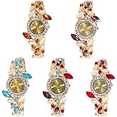 Weicam Women 5 Pack Luxury Watch Bracelet Diamond Flower Lady Retro Wholesale Wrist Watch Jewellery