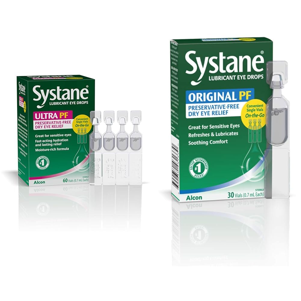 Systane Ultra Eye Drops, 60 Count Long Lasting Eye Drops Vials, 30 Count Bundle