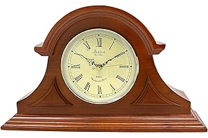 Bedford Clock Collection Mahogany Cherry Mantel Clock with Chimes