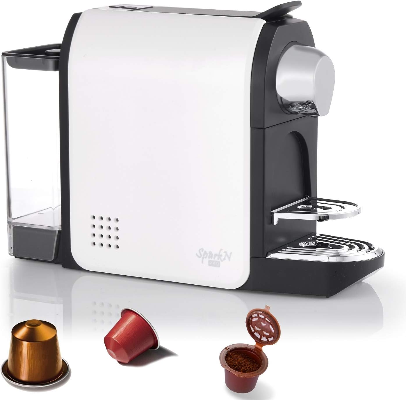 Espresso Machine, Capsules Compatible with OriginalLine Nespresso, High Performance Pump with 19 Bars,Programmable Buttons for Espresso and Lungo,Easy to Clean, White.