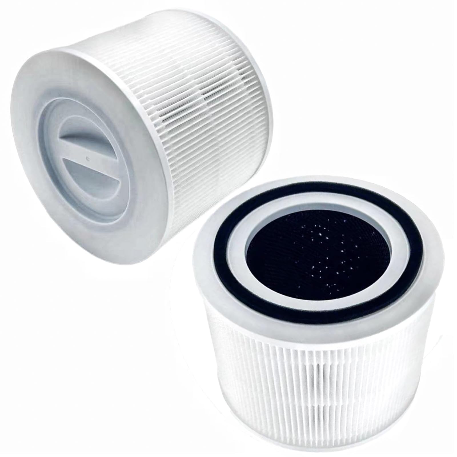 HOSECES CORE 300S Filter 3-in-1 True HEPA Filter Core 300-RF Replacement for LEVOIT CORE 300 CORE 300S Air Purifiers, High Efficiency Activated Carbon Filter 2Pack (White)