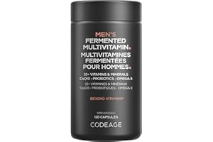 Men’s Daily Multivitamin, 25+ Vitamins & Minerals, Fermented, Organic Whole Foods, Probiotics Supplement - Vitamin A, Vitamin