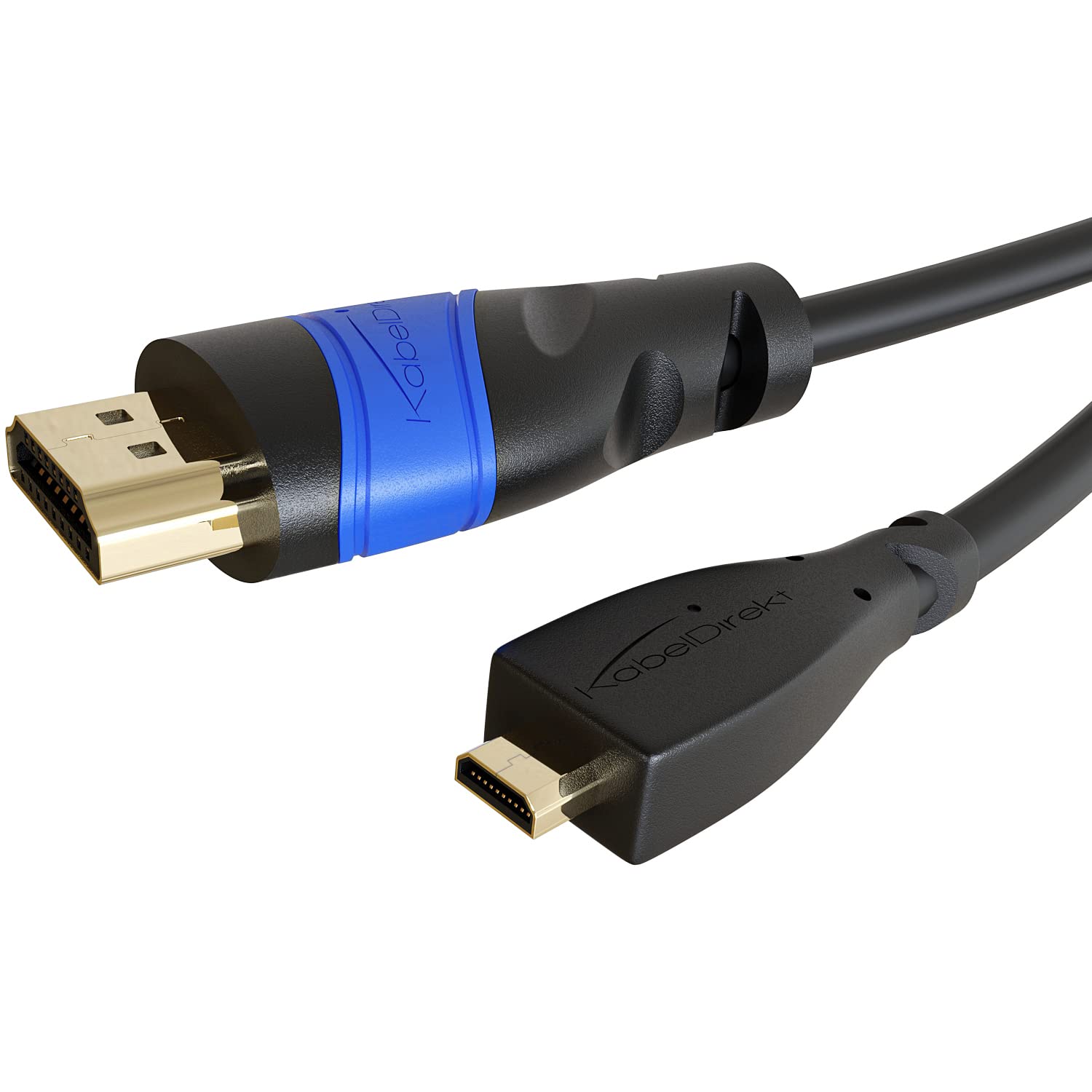 Micro HDMI cable with break-proof design – 3m (HDMI-A to Micro-HDMI, bidirectional, 4K@60Hz for Ultra HD, High Speed with Ethernet, for Tablets/Cameras/Raspberry Pi, black) – CableDirect