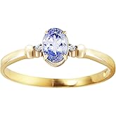 Galaxy Gold GG 14k Yellow, White, Rose Gold Ring with Natural Diamonds and Tanzanite