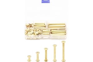 LBY 100pcs Phillips Chicago Screw Binding Screw Post M5 x 10/20/30/40/50mm Book Screws and Leather Saddles Purses Belt Repair