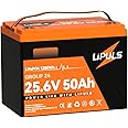 LIPULS 24V 50Ah LiFePO4 Lithium Battery, Built-in 100A BMS, BCI Group 24 Rechargeable Battery With 2560W Power, 4000+ Deep Cycle Battery, Perfect for Trolling Motor, Kayak, RV, Camping, Solar Sytem