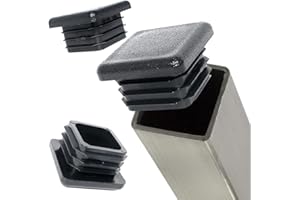 EZends Premium Grade 1 Inch (10-14 Gauge) Extra Durable Polyethylene Square Tubing End Caps (100 PK) - Black Plastic Square Plugs
