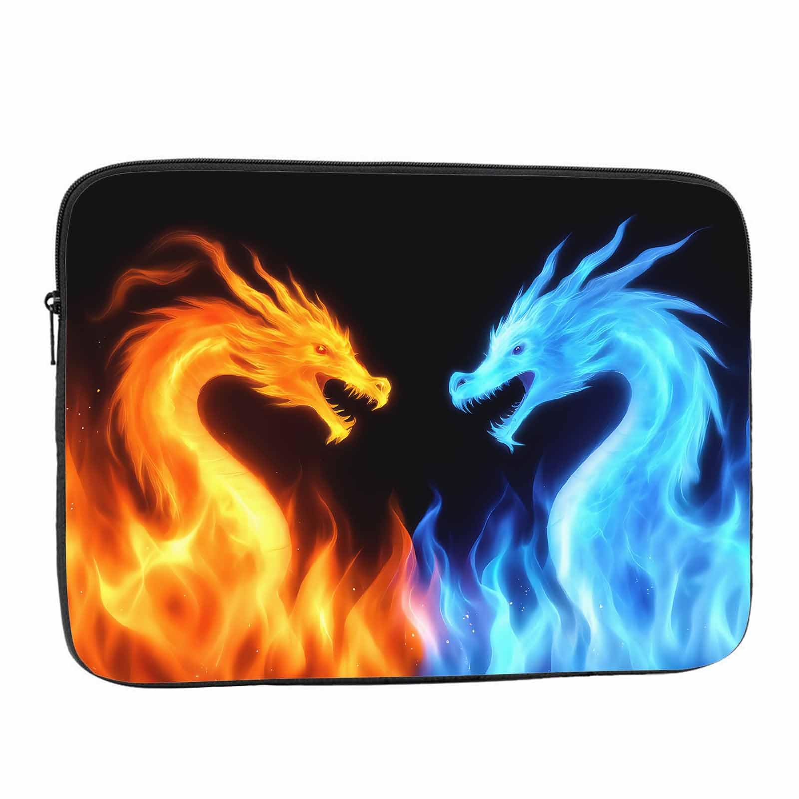 Photo 1 of Nicokee Laptop Sleeve Bag 15.4 15.6 Inch,Abstract Blue and Red Fire Dragons Protective Polyester Computer Cases Laptop Cover Briefcase Bag Tablet Travel Cover