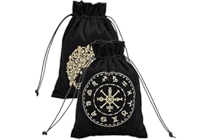 CREATCABIN 2Pcs Tarot Bags Velvet Tarot Card Storage 12 Constellations Tree of Life Bag Pouches Holder Rune with Drawstrings 