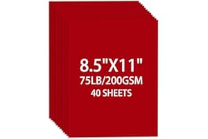 CIPHYFEE Cardstock 8.5 X 11, 40 Sheets Christmas Red Card Stock, 75lb/ 200gsm Copy Paper, Cardstock Printer Paper for Art, Drawing, Invitations, DIY Cards, Craft, Construction, School & Office Supplie