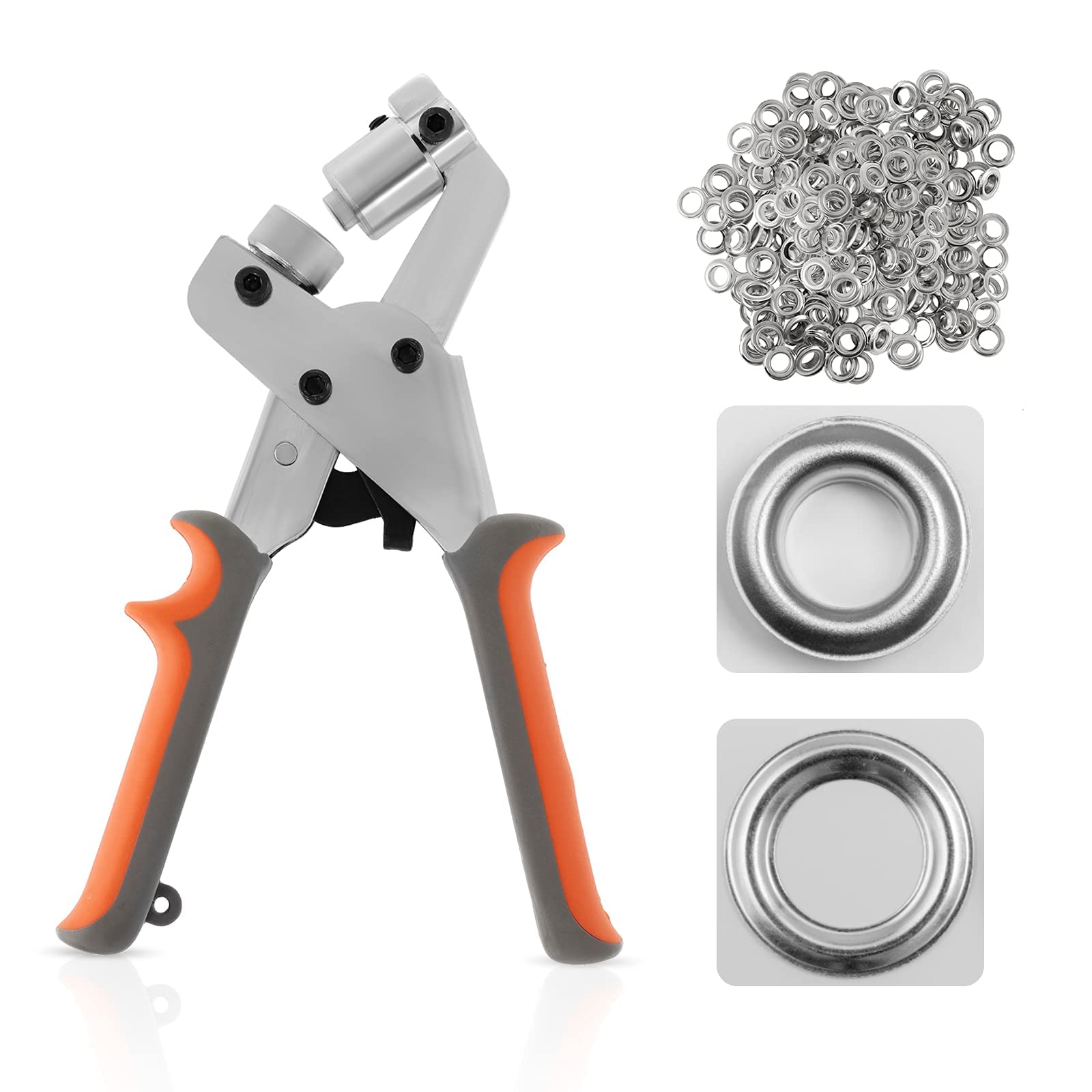 Photo 1 of BEAMNOVA Grommet Tool Kit Handheld 10.5mm Hole Punch Pliers Grommet Machine Hand Press Tool  Silver Grommets Supplies