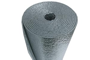 AMERICAN WHOLESALE SUPERSTORE 25 Sqft R-8 HVAC Duct Wrap Insulation Reflective 2 Sided Foam Core 12' x 25'