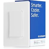 ELEGRP Smart Light Switch, 2.4GHz Wi-Fi Light Switch Compatible with Alexa &amp; Google Assistant, Neutral Wire Required, APP Control and Timer Schedule, UL Certified,Single Pole, White, 1 Pack