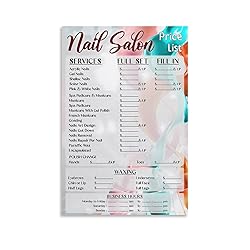 JBBGO Nail Price List Poster for Beauty Salon