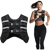Ragebby Weighted Vest, 6lb/8lb/12lb/16lb/20lb/30lb for Men, Women with Reflective Stripe, Weight Vests Adjustable for Workout, Strength Training, Running, Fitness, Muscle Building, Weight Loss clearance