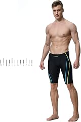 MY KILOMETRE Jammer Swimsuit Mens Solid Long Racing Training Black S view 7
