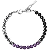 GAVU 6mm Triple Protection Bracelet for Men, Hematite Tiger Eye Obsidian Bracelet, Crystal Bracelet for Men