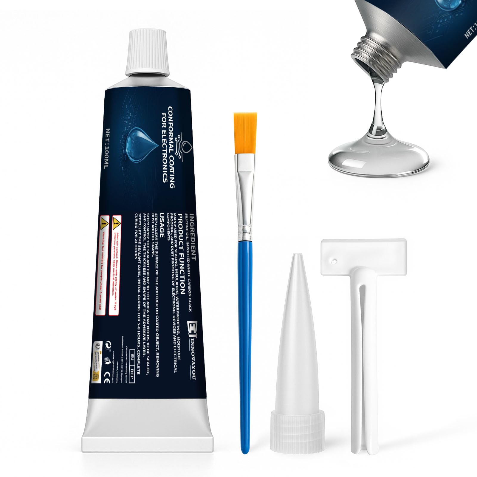 Photo 1 of 1DFAUL 100ml Conformal Coating for Electronics, Silicone Conformal Coating Insulating Sealant, Waterproof, Dust& Moisture Resistant, for Reliable Electronic Components Protection