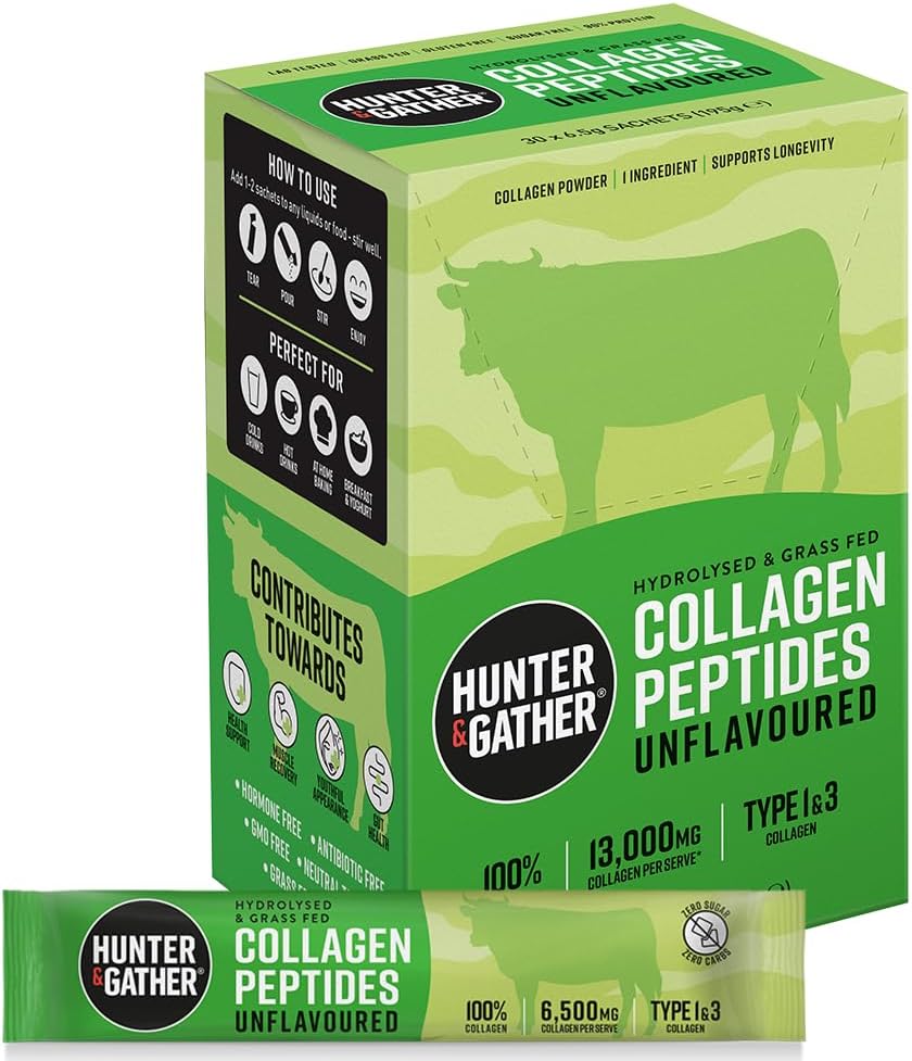 Hunter & Gather Bovine Collagen Powder 30 x 6.5g Sachets Unflavoured