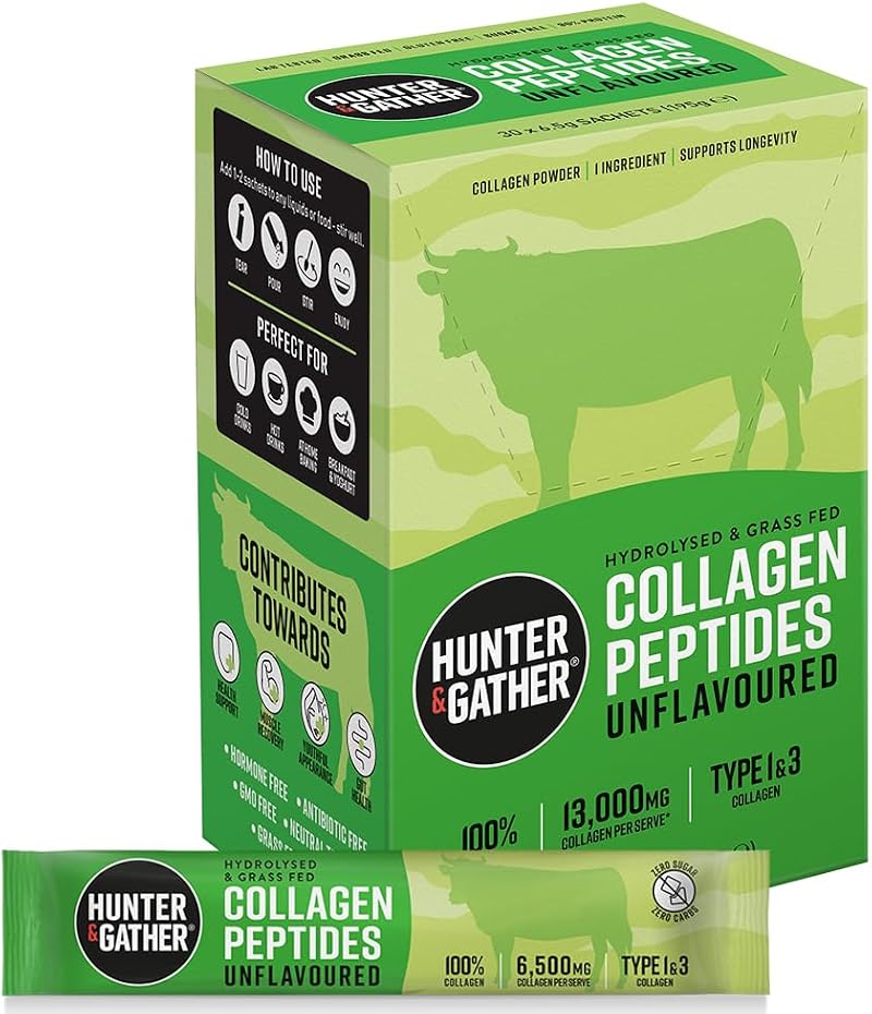 Hunter & Gather Bovine Collagen Powder 30 x 6.5g Sachets Unflavoured