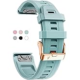 OUTVI 20mm Watch Band for Garmin fenix 5s plus fenix 6s fenix 7s pro quickfit 20 bands Replacement for garmin epix 2 42mm standard short strap Rose Gold women soft