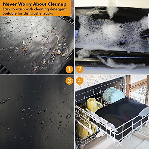 MaoGoLan Outdoor Living Tools BBQ Charcoal Grill Non-Stick Copper Barbecue Mats Vegetable pan (Black Mat) - Thumbnail 2