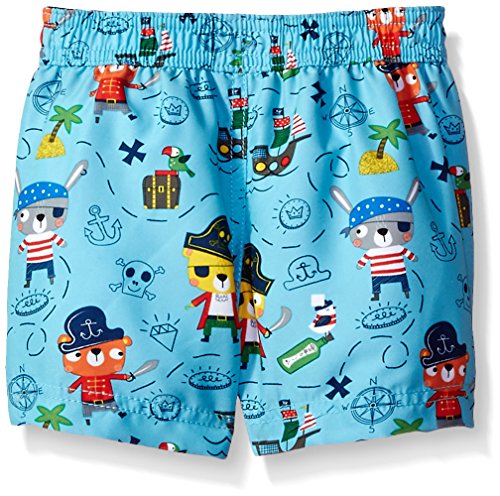 Kiko & Max Baby Boys Set With Short Sleeve Rashguard Swim Shirt, Pirate Navy, 18M