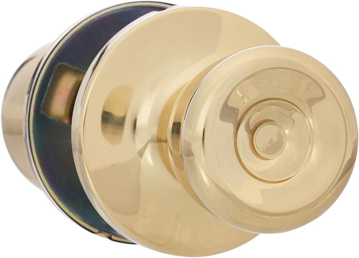 AmazonBasics Closet Door Knob, Bell, Polished Brass
