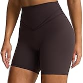 Aoxjox Siren Workout Biker Shorts for Women Tummy Control High Waisted Hidden Scrunch Athletic Gym Yoga Short 5"/6"/7"