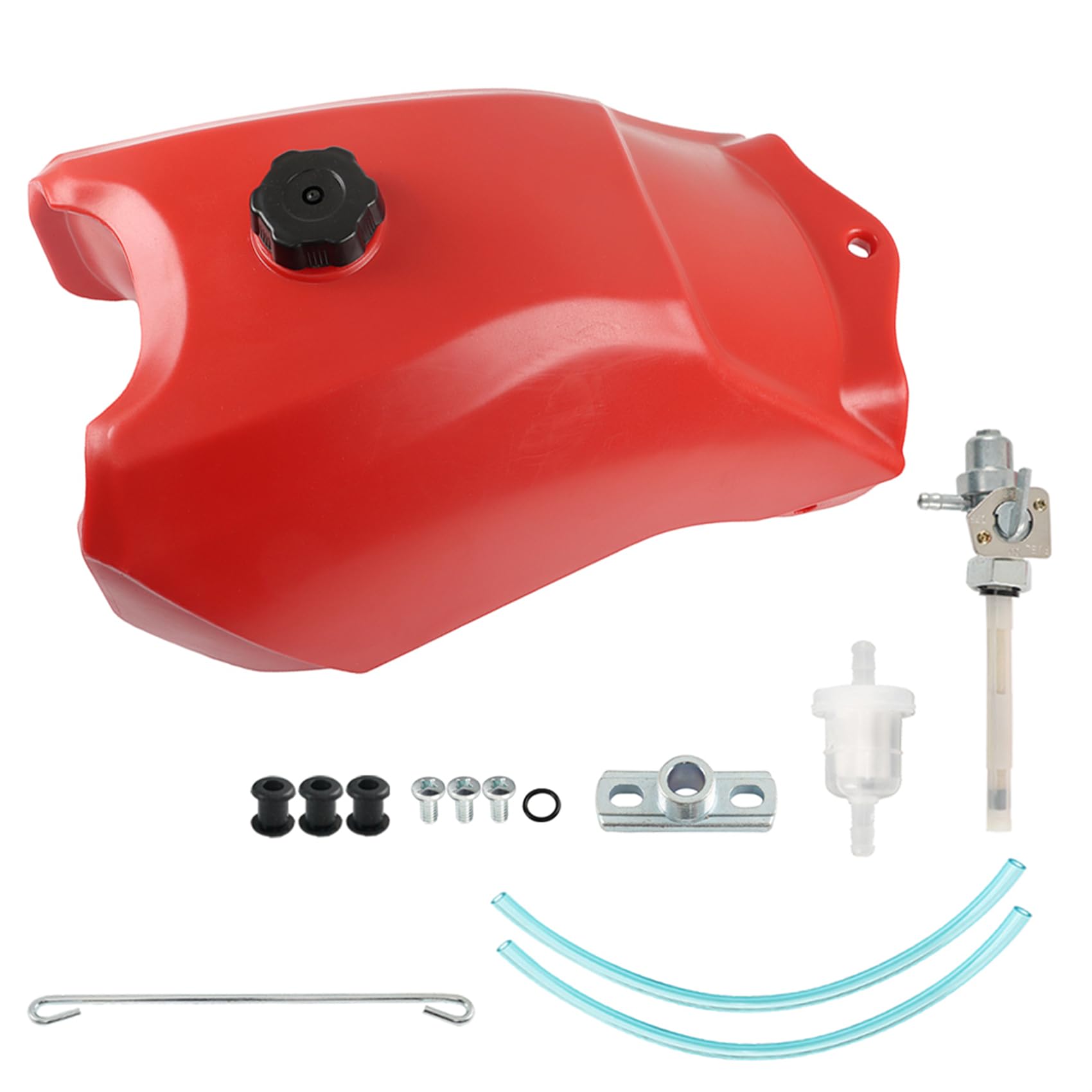 Photo 1 of labwork Plastic Fuel Tank Replacement for Honda FourTrax 300 TRX300 1988-1992 with Cap and Fuel Petcock 17520-HC4-010ZA Red 2WD Models