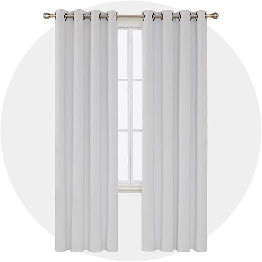 Amazon Com Deconovo Platinum White Blackout Curtains 95 Inch
