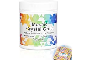 A-HEYIDA Mosaic Crystal Grout – Translucent Mosaic Grout Filler for Tiles Crafts, No Need to add Water, Essential for Handmade Art Glass Decor, & DIY Craft Projects (7.05oz)