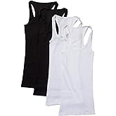 Zenana Outfitters 4 Pack Womens Basic Ribbed Racerback Tank Top