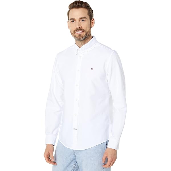 Amazon.com: Tommy Hilfiger Mens Custom Fit Long Sleeve Buttondown Shirt  (X-Large, Classic White) : Clothing, Shoes & Jewelry