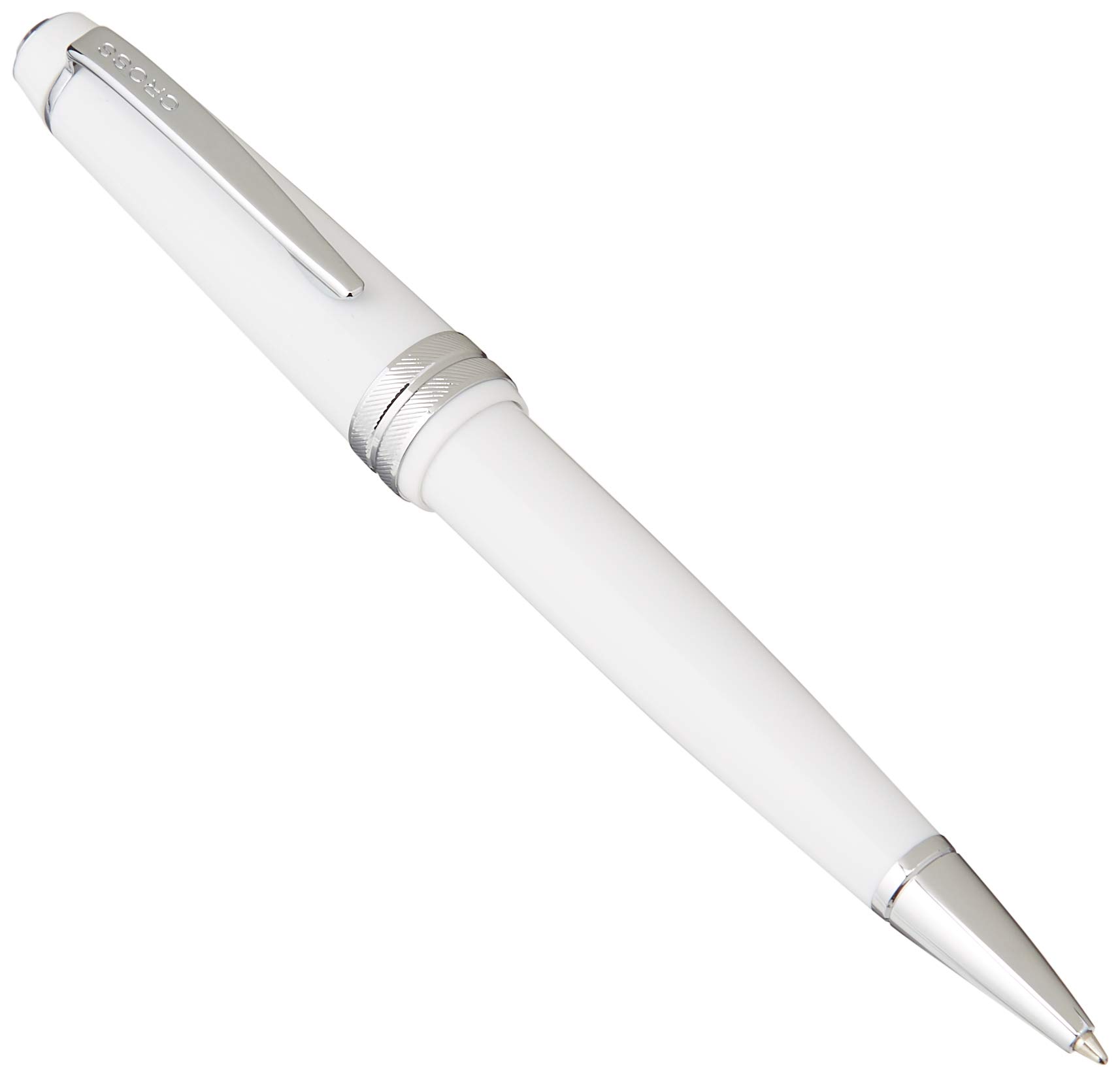 CROSS Bailey Light Polished White Resin Ballpoint Pen - Refillable Medium Ball Pen, Glossy White