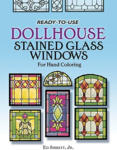 Ready-to-Use Dollhouse Stained Glass Windows for Hand Coloring
