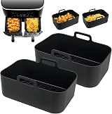 YQL Thickened Silicone Air Fryer Liners 19.5x12.7x9cm Ninja 7.6L AF300UK