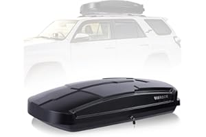 DOPERFE Rooftop Cargo Box, Hardshell Trunk Rack with Security Lock, Dual Sided Opening 15.5 cu. ft. Storage, L 58.3 in. x W 35.4 in. x H 13 in.(15.5 Cubic Feet- Black)