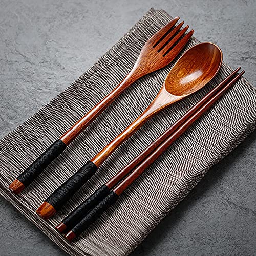 Diaertiny-Wooden-Spoon-Fork-Chopsticks-Tableware-Set-Japanese-Style-Flatware-Set-Portable-Utensils-Cutlery-Set-with-Pouch-for-HomeTravelCampingPicnicOffice